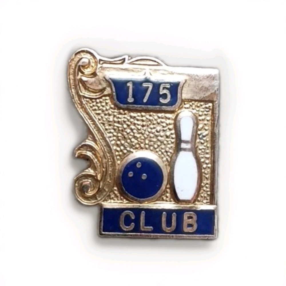 Vintage 175 Club Bowling Gold Toned Lapel Hat Pin Pinback Tie Tac